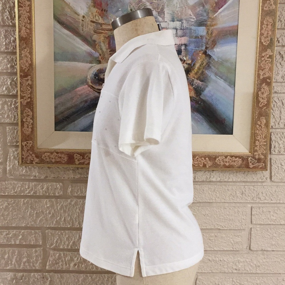 🌹Blast Rhinestone Embellished Polo Shirt Top - Picture 3 of 9